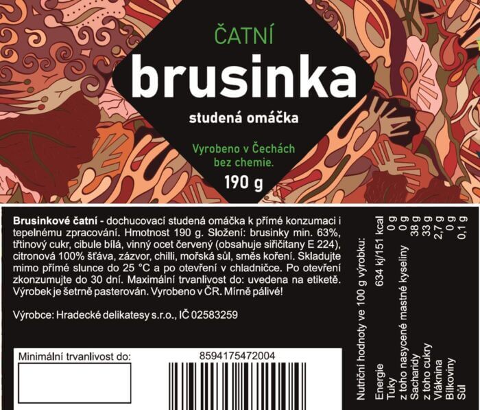 Brusinkové čatní 190 g - Obrázek 2
