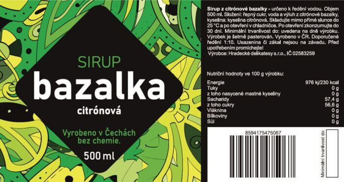 Sirup bazalka citronová 1000 ml - Obrázek 2