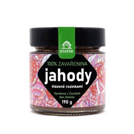 100% zavařenina jahody slazené rozinkami 190 g